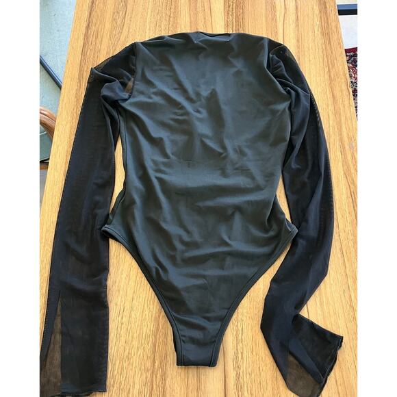Maison Femalien Lina Cutout Strappy Mesh Bodysuit Black Small - Picture 7 of 8